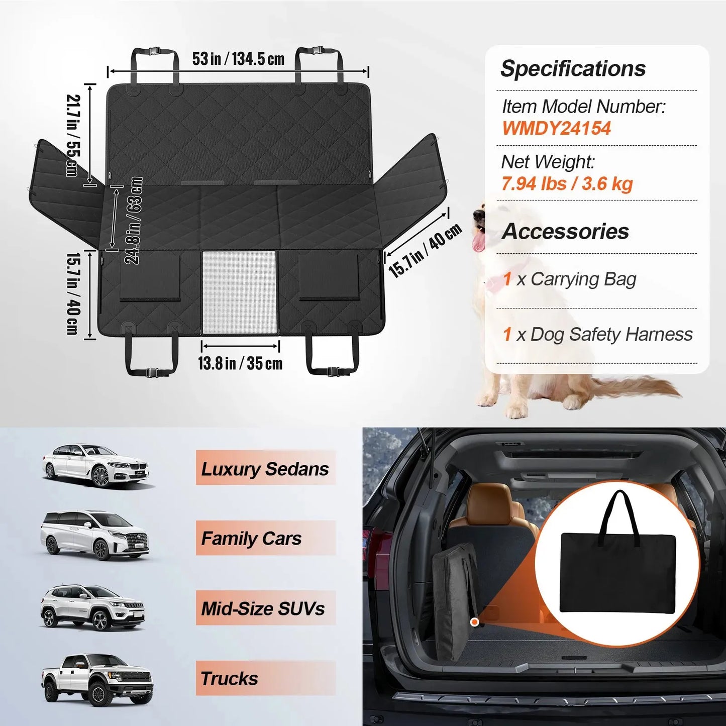 PawsChills™ Hard Bottom Dog Car Seat Protector