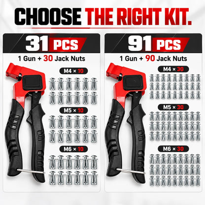 Jack Nut Rivet Gun Kit – Heavy-Duty Hollow Wall Fasteners