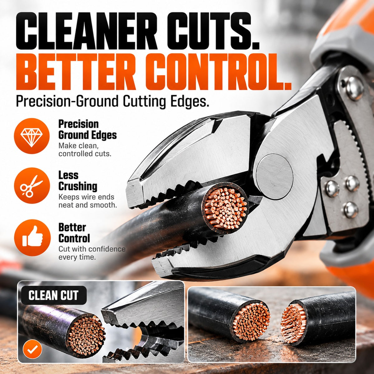 9" Ratcheting Self-Locking Wire Cutter Pliers