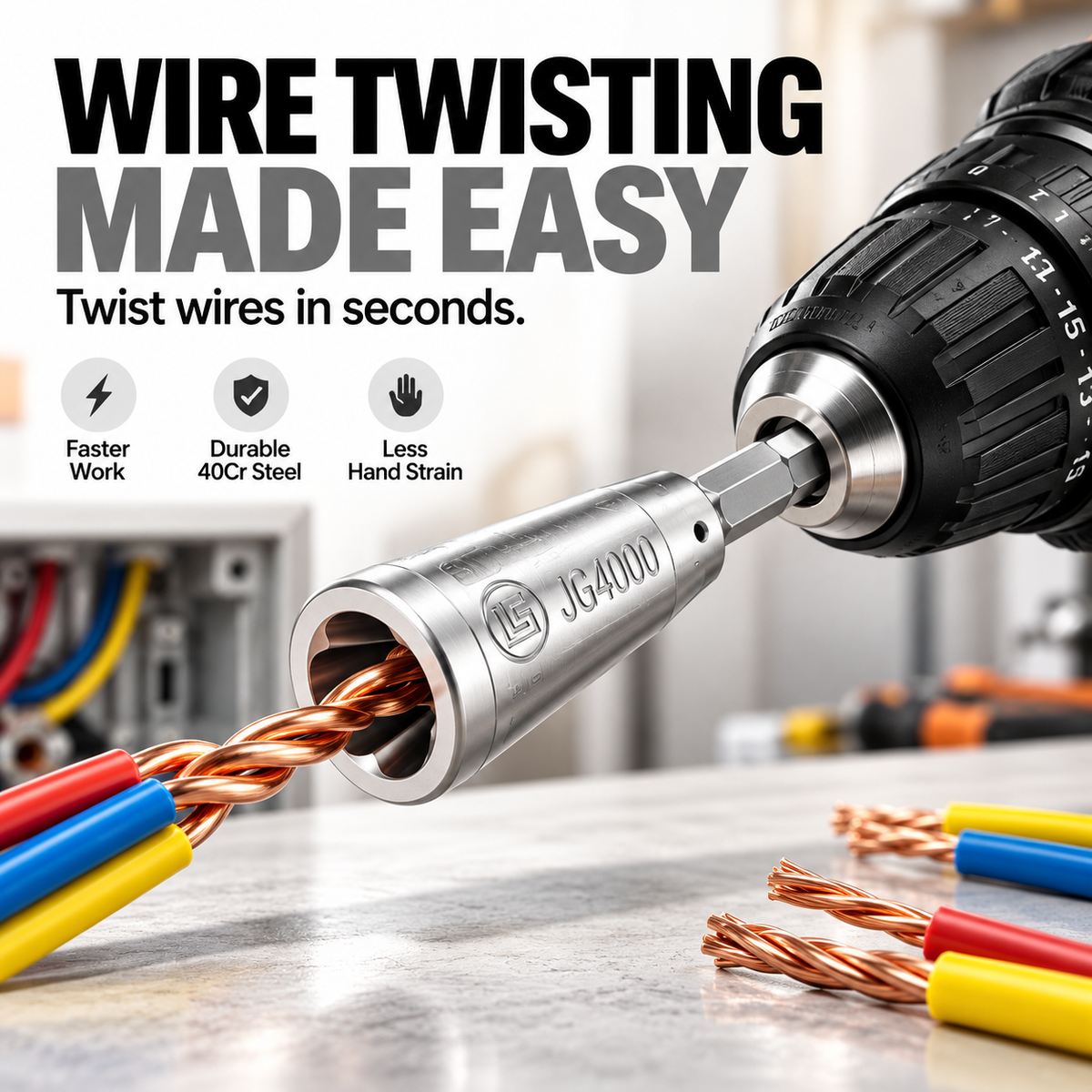 Wire Twister Drill Attachment – Fast, Clean Wire Twisting