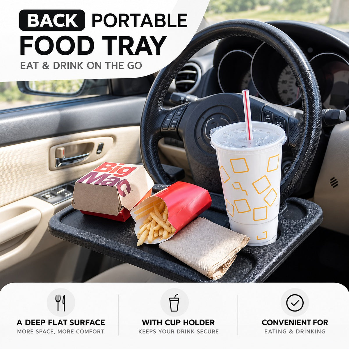 DriveDesk Pro - Car Work & Dining Tray