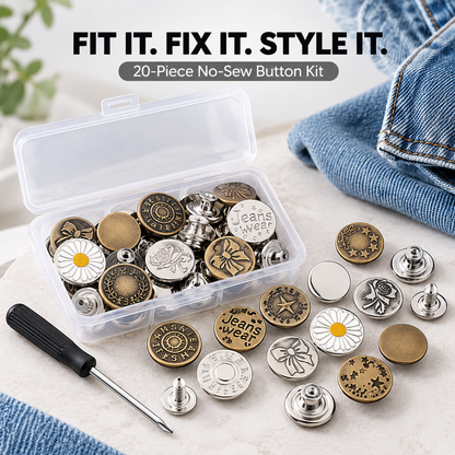 No-Sew Jeans Button Kit