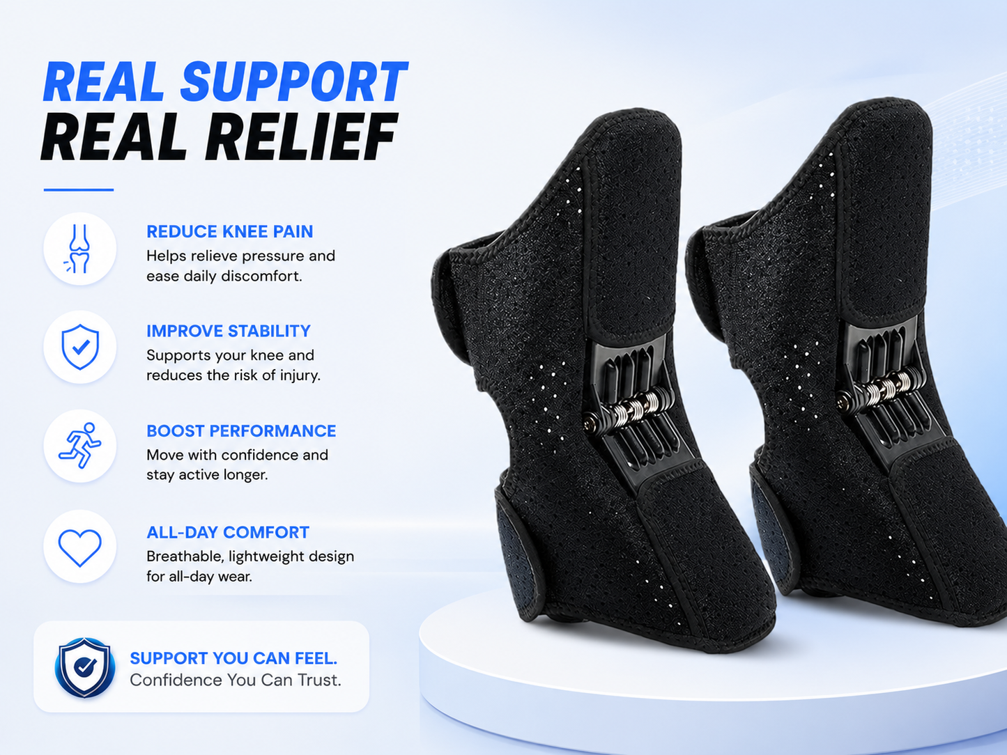 Spring-Assisted Knee Support Braces