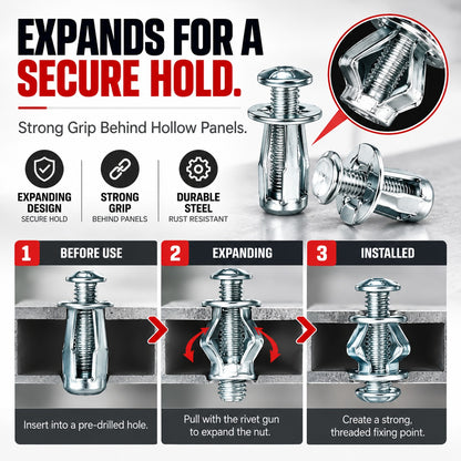 Jack Nut Rivet Gun Kit – Heavy-Duty Hollow Wall Fasteners
