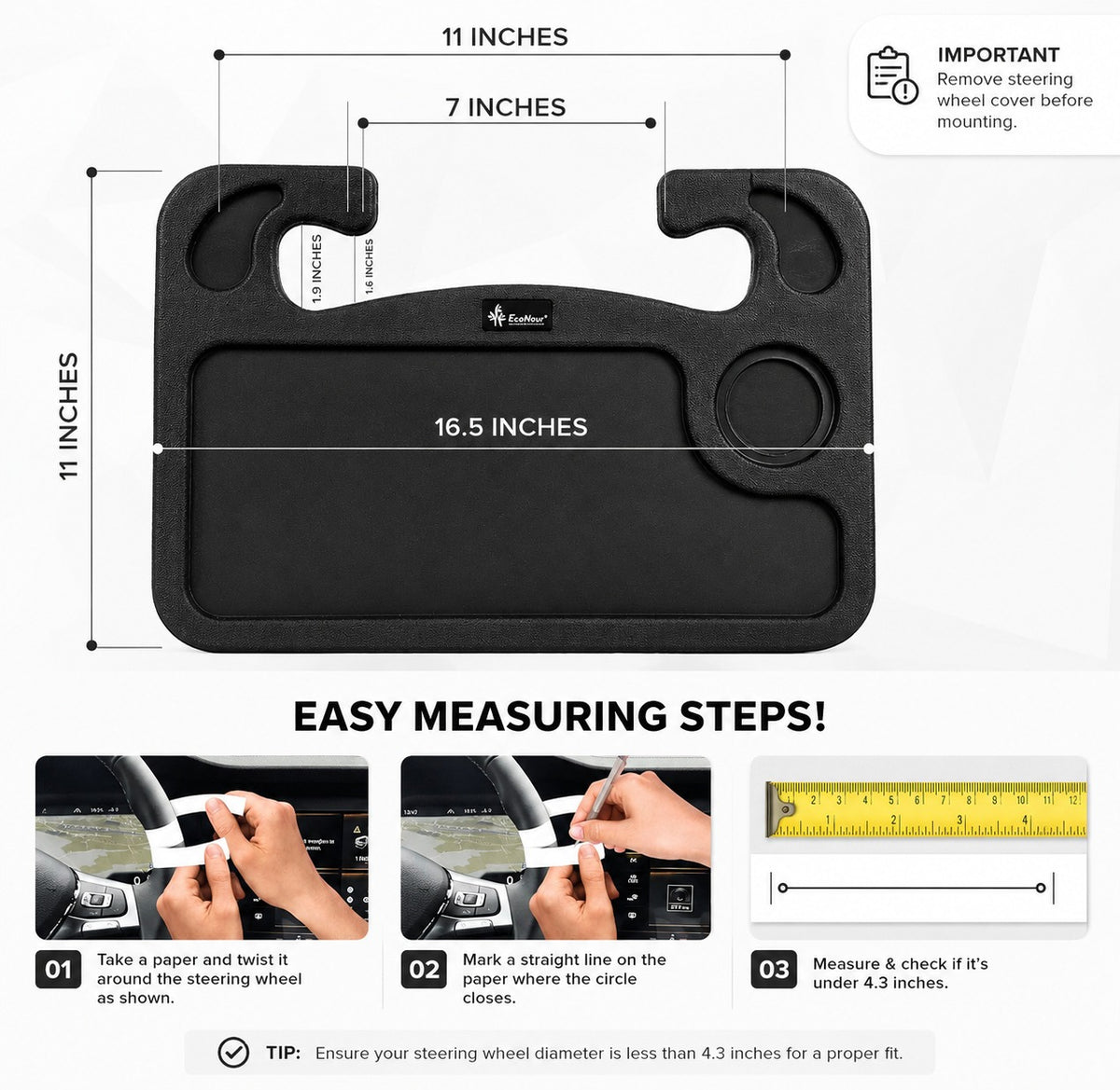 DriveDesk Pro - Car Work & Dining Tray