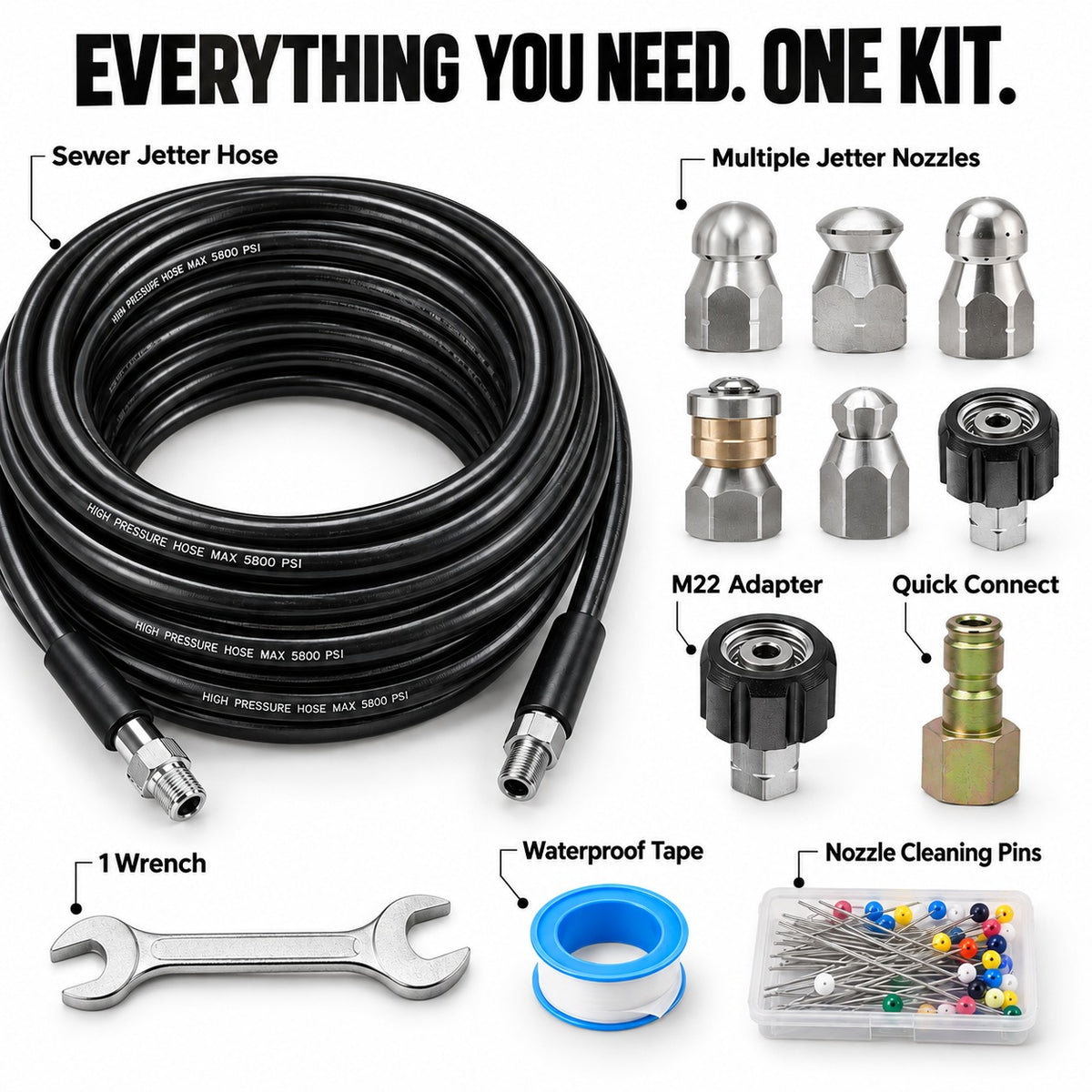 Sewer Jetter Kit for Pressure Washer