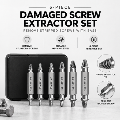 Damaged Screw Extractor Set