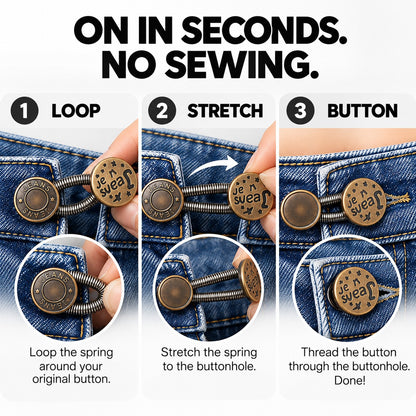Adjustable Spring Waist Extender Buttons