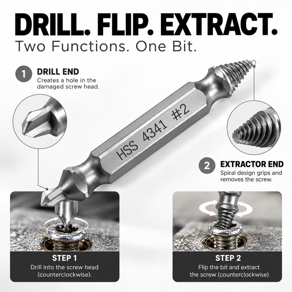 Damaged Screw Extractor Set