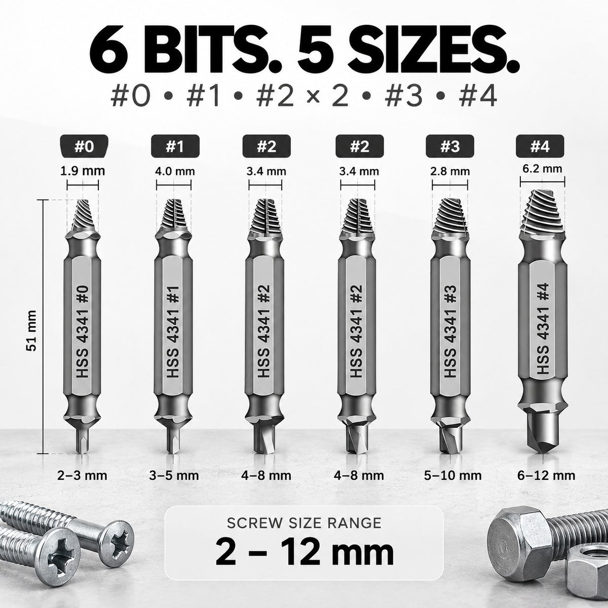 Damaged Screw Extractor Set