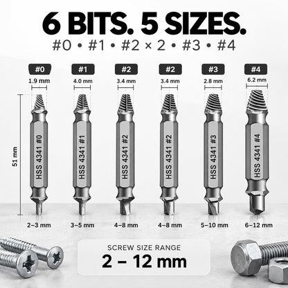 Damaged Screw Extractor Set