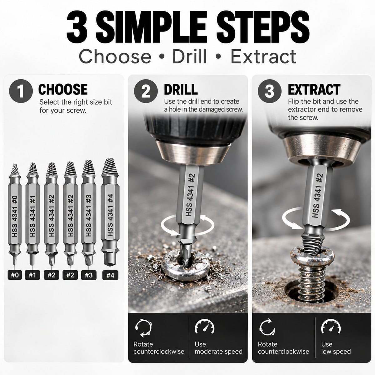 Damaged Screw Extractor Set
