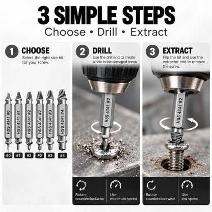 Damaged Screw Extractor Set