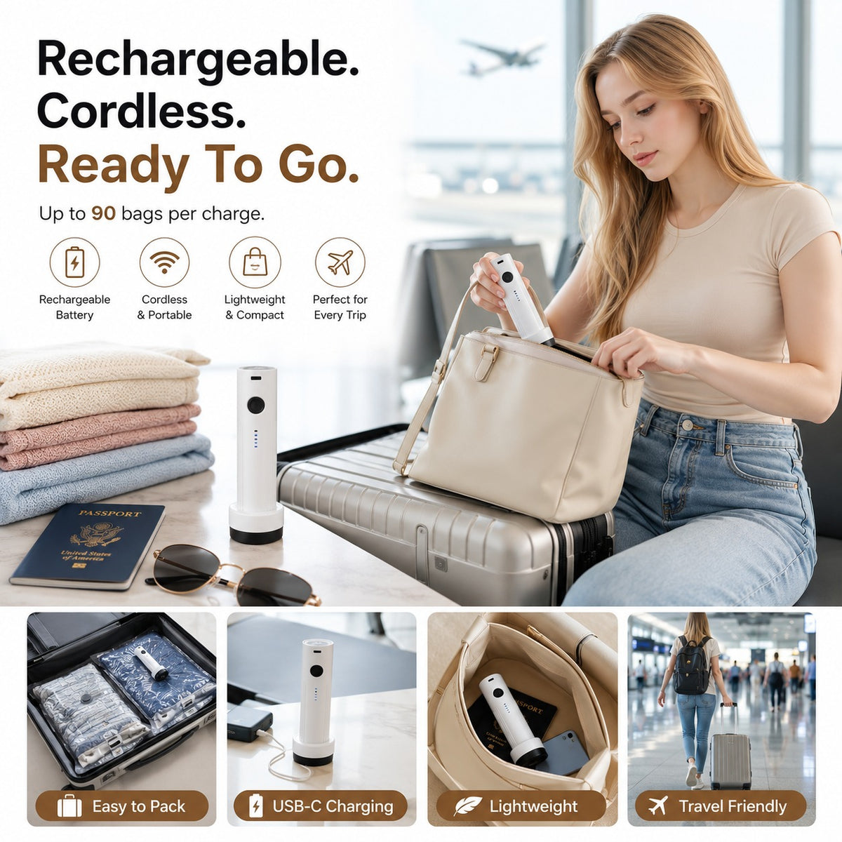 Travel Vacuum Compression Bag For Luggage