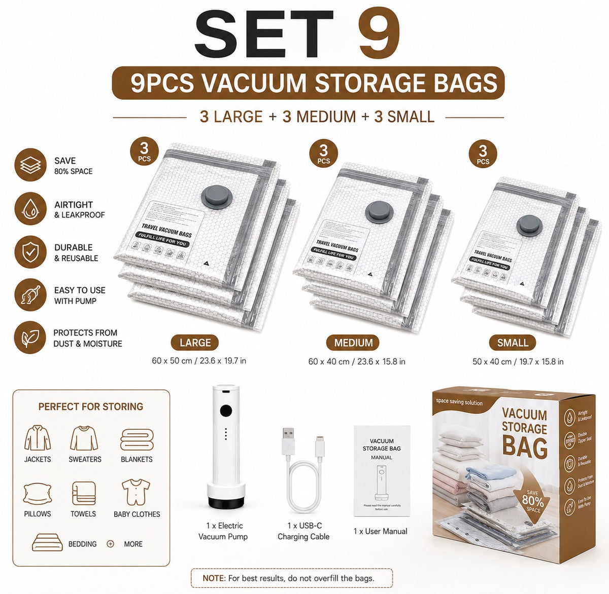 Travel Vacuum Compression Bag For Luggage