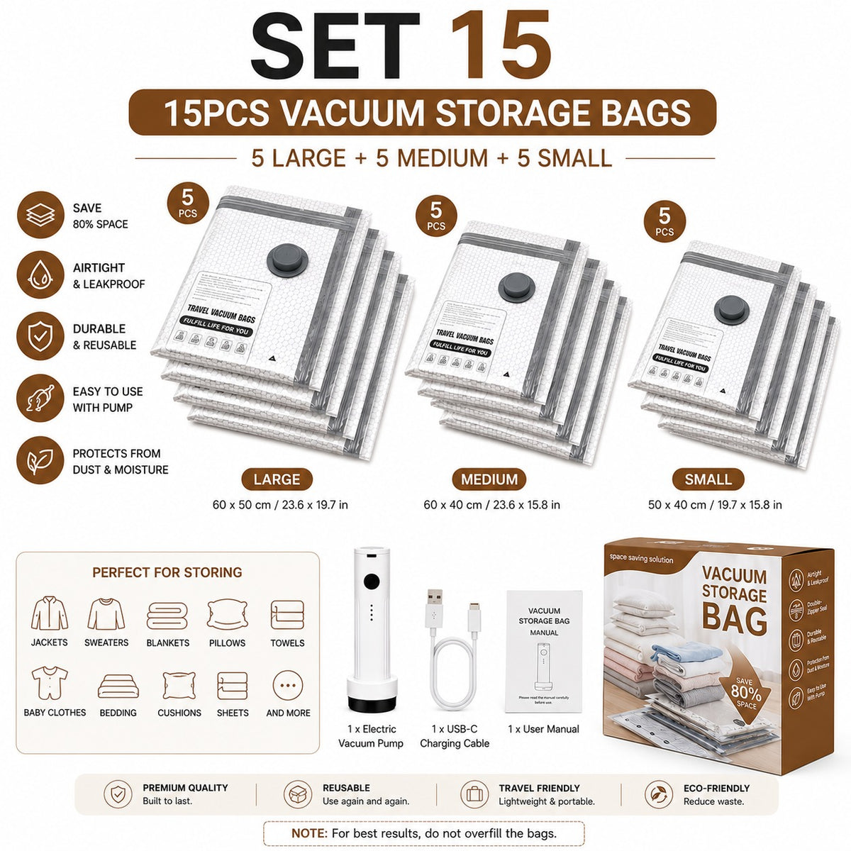 Travel Vacuum Compression Bag For Luggage