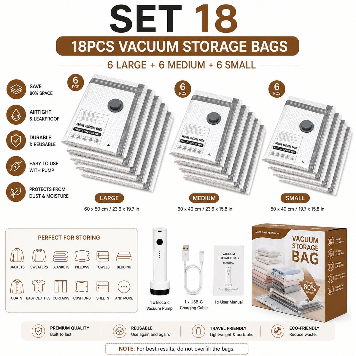 Travel Vacuum Compression Bag For Luggage