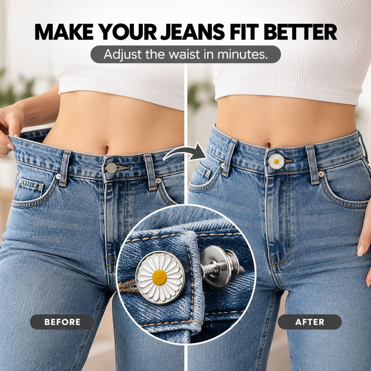 No-Sew Jeans Button Kit