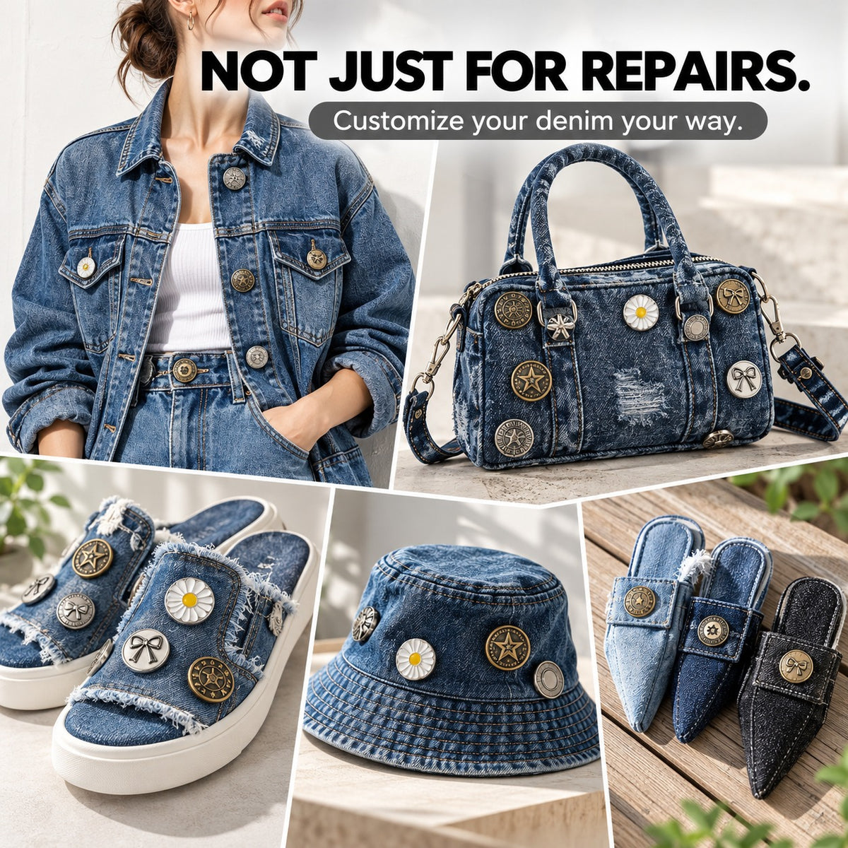No-Sew Jeans Button Kit