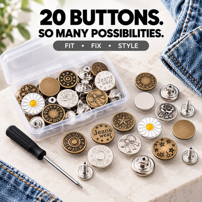 No-Sew Jeans Button Kit