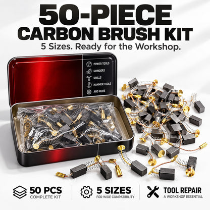 50-Piece Carbon Brush Assortment Kit