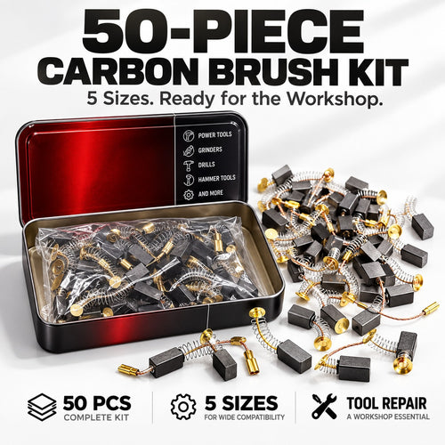 50-Piece Carbon Brush Assortment Kit